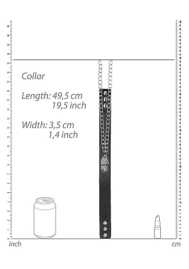B&W COLLAR W/ HANDCUFFS STRAPS & CHAIN - SHTOU670BLK