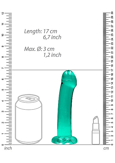 REALROCK NON REALISTIC DILDO W SUCTION CUP 6.7IN TURQUOISE - SHTREA111TUR