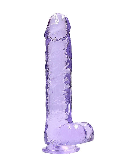 REALROCK REALISTIC DILDO W/ BALLS 10IN PURPLE - SHTREA130PUR