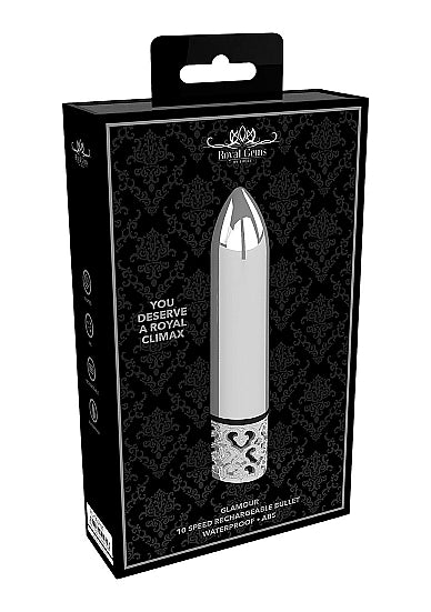 ROYAL GEMS GLAMOR POWERFUL BULLET RECHARGEABLE SILVER - SHTROY005SIL