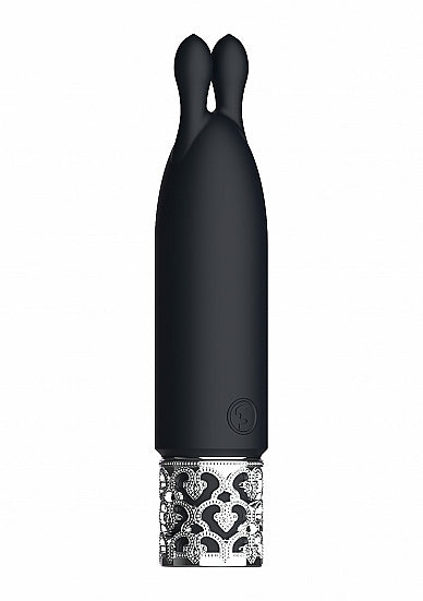 ROYAL GEMS TWINKLE SILICONE BULLET RECHARGEABLE BLACK - SHTROY009BLK