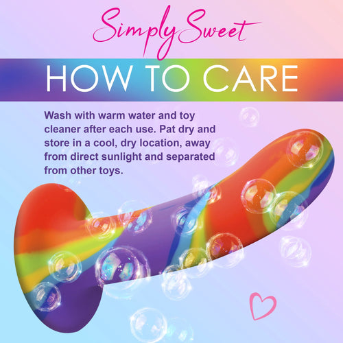 SIMPLY SWEET RAINBOW SILICONE DILDO - CN11043388