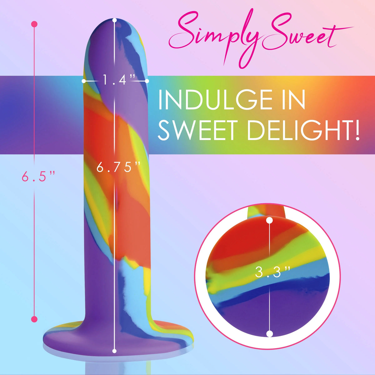 SIMPLY SWEET RAINBOW SILICONE DILDO - CN11043388