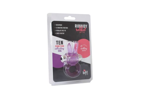 RIBBIDY RABBIT VIBRATING COCK RING-PURPLE - SIN62311