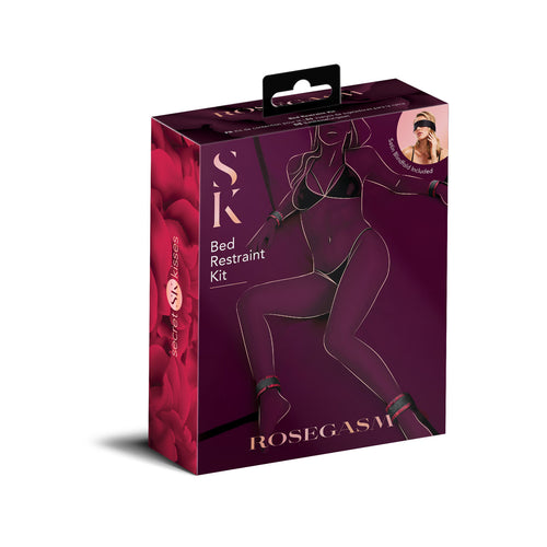 ROSEGASM BED RESTRAINT KIT W/ BLINDFOLD - XGSK1032