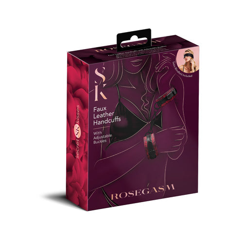 ROSEGASM BUCKLE CUFFS W/ SATIN BLINDFOLD - XGSK1036