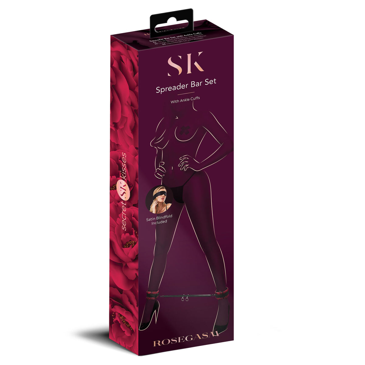 ROSEGASM SPREADER BAR SET W/ ANKLE CUFFS - XGSK1038