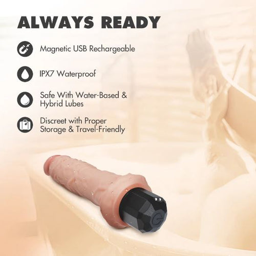DR. SKIN DR. WEBBER REALISTIC VIBRATING 9.75IN BEIGE - BN22353