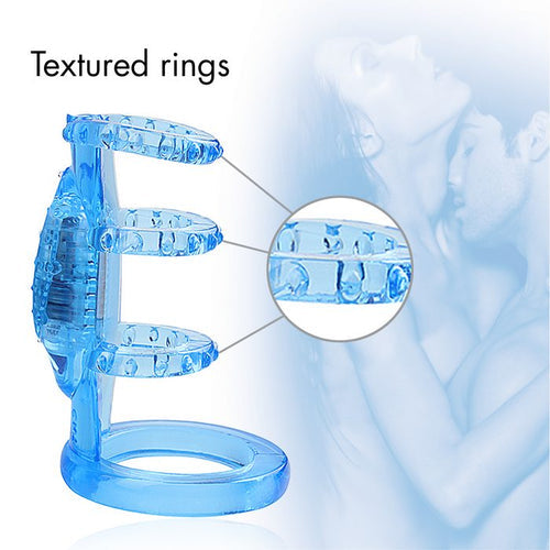 DOCTOR LOVE ZINGER VIBRATING COCK CAGE BLUE