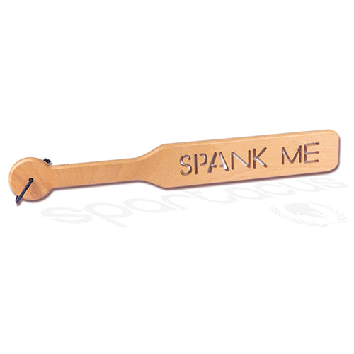40CM ZELKOVA WOOD PADDLE W/ IMPRESSION SPANK ME - SPBW10