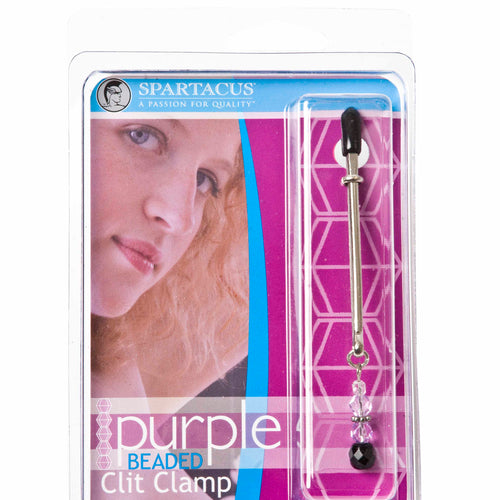 TWEEZER CLIT CLAMP W/PURPLE BEADS - SPF202