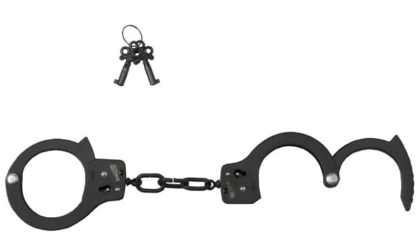 BLACK SINGLE LOCK HANDCUFFS - SPL08G1A