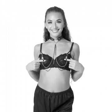 SEX & MISCHIEF AMOR COLLAR W/ NIPPLE JEWELRY - SS09834