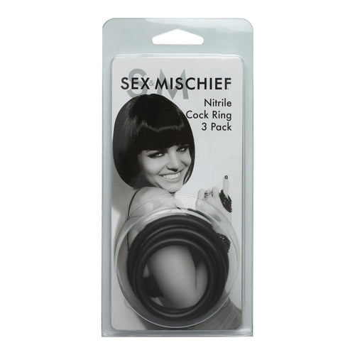 SEX & MISCHIEF NITRILE COCKRING 3 PACK - SS10034