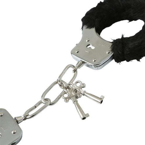 SEX & MISCHIEF FURRY HANDCUFFS BLACK - SS10066