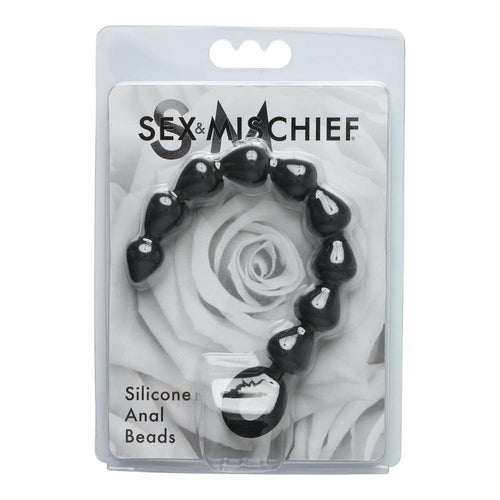 SEX & MISCHIEF BLACK SILICONE ANAL BEADS - SS10074