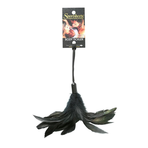 PREMIUM PLEASURE FEATHER BLACK BODY TICKLER - SS26101