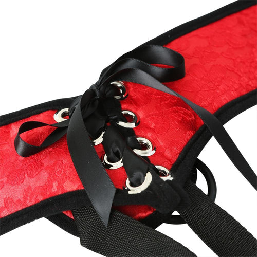 RED LACE CORSETTE STRAP ON - SS69103