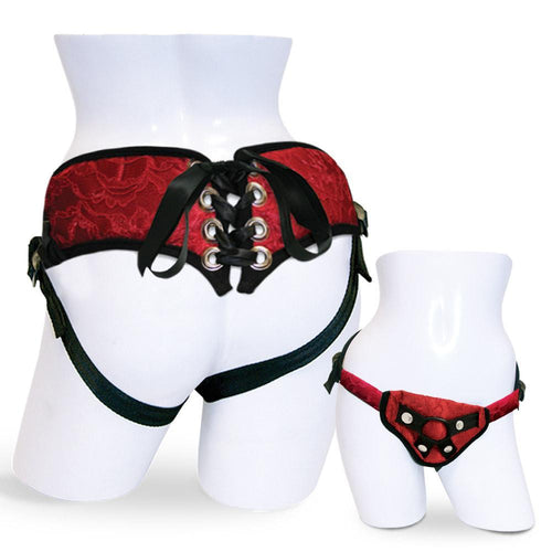 RED LACE CORSETTE STRAP ON - SS69103