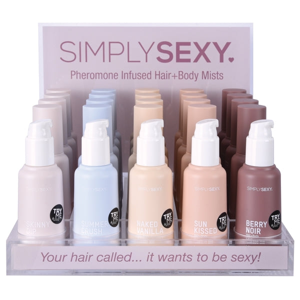 SIMPLY SEXY PHEROMONE HAIR & BODY MIST 26 PC DSP (ACRYLIC DISPLAY INCLUDED!)