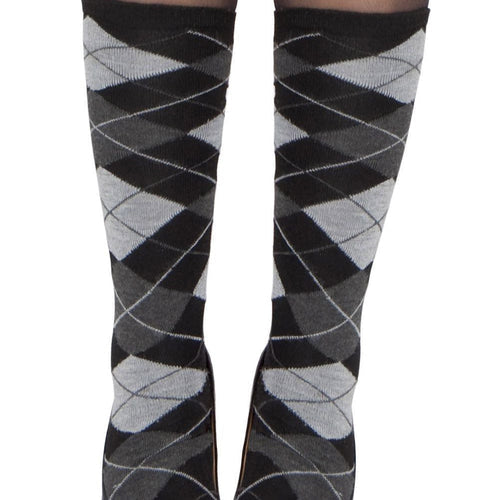 Grey Argyle Leg Warmer