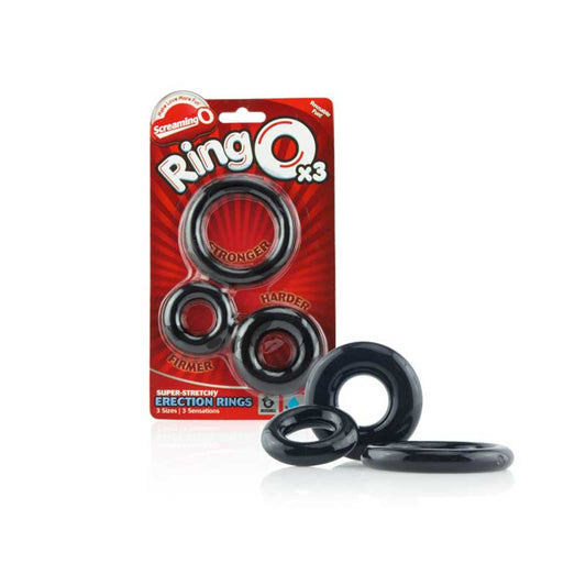 Screaming O RingO 3-Pack Black of Asst Sizes (Box of 6)-Pinkfoxxx