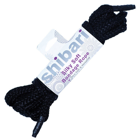 Shibari Silky Soft Bondage Rope 5 Meters - Black-Pinkfoxxx