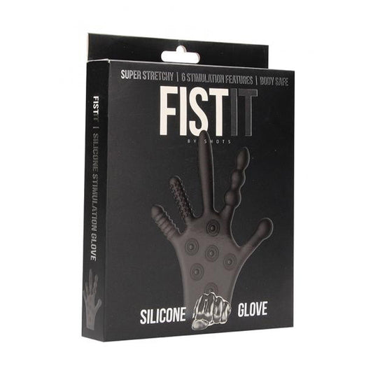 Shots Fist It Silicone Glove Black-Pinkfoxxx