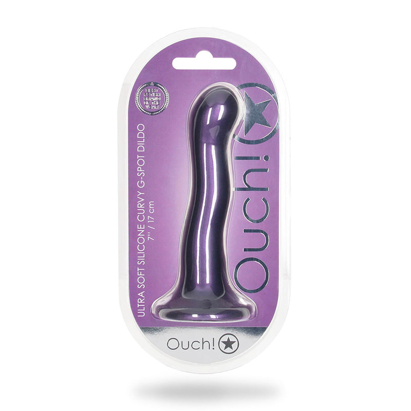 Shots Ouch! Ultra Soft Silicone 7 in. Curvy G-Spot Dildo-Pinkfoxxx