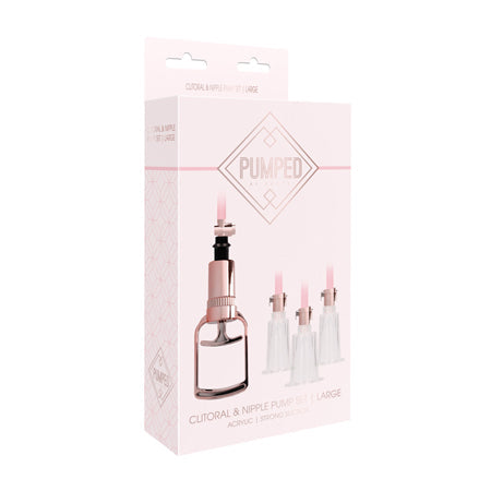 Shots Pumped 4-Piece Clitoral & Nipple Pump Kit Rose-Pinkfoxxx
