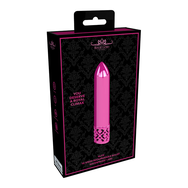 Shots Royal Gems Glitz Rechargeable ABS Bullet Vibrator-Pinkfoxxx