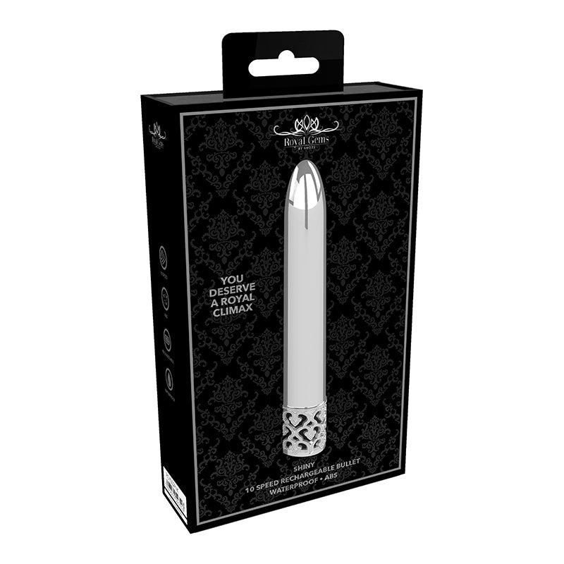Shots Royal Gems Shiny Rechargeable 10-Speed Bullet Vibrator-Pinkfoxxx