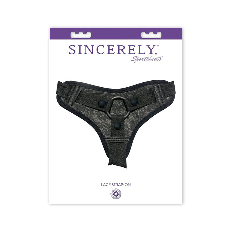 Sincerely, Sportsheets Lace Adjustable Strap-On Harness Black-Pinkfoxxx