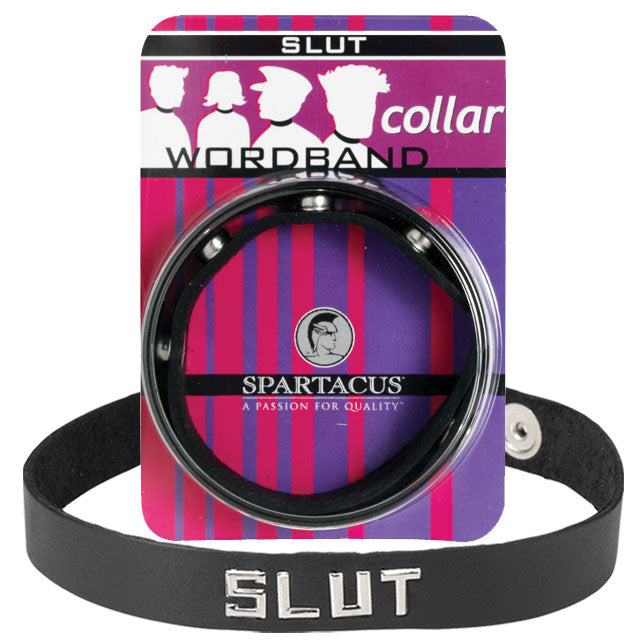 Small Leather Collar (Slut)-Pinkfoxxx