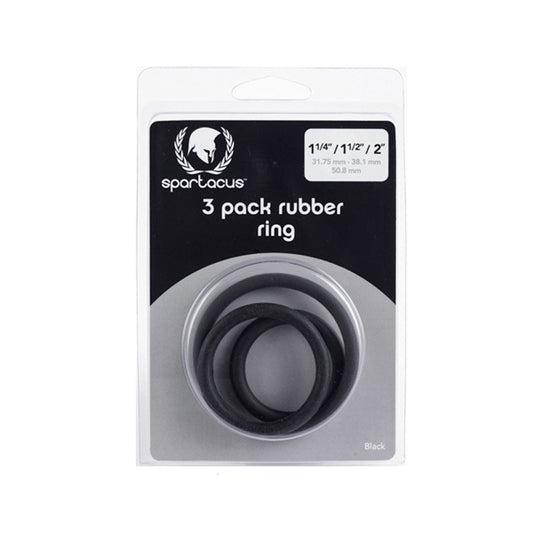 Spartacus Rubber Cock Ring (Set of 3)-Pinkfoxxx