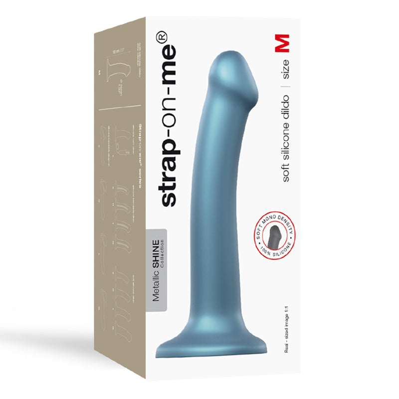 Strap-On-Me Metallic Shine Collection Soft Single-Density Silicone Dildo M-Pinkfoxxx