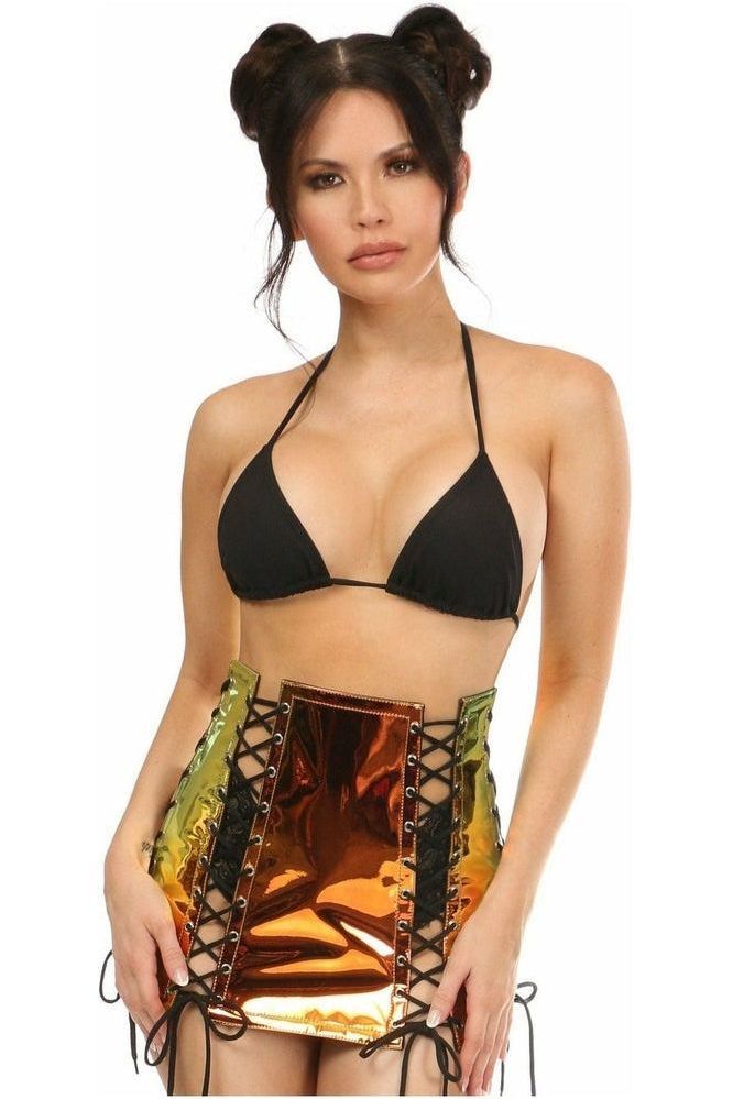 Sunset Holo Lace-Up Skirt
