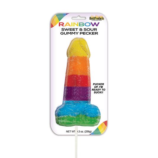 Sweet & Sour Jumbo Rainbow Gummy Cock Pop-Pinkfoxxx