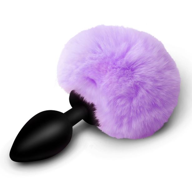 TAILZ FLUFFY BUNNY TAIL SILICONE PLUG PURPLE - XRAH843PURPLE