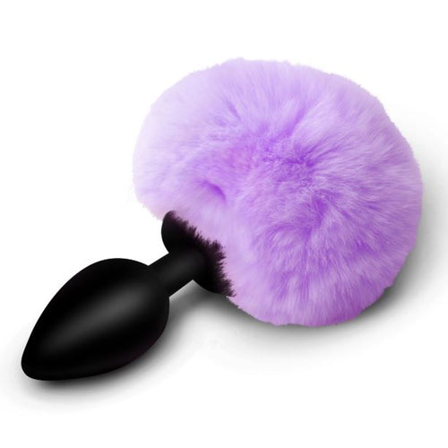 TAILZ FLUFFY BUNNY TAIL SILICONE PLUG PURPLE - XRAH843PURPLE