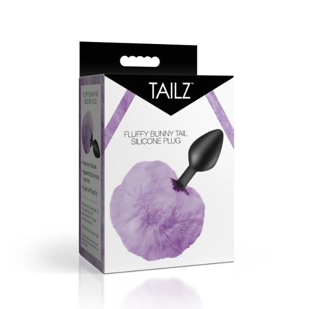 TAILZ FLUFFY BUNNY TAIL SILICONE PLUG PURPLE - XRAH843PURPLE