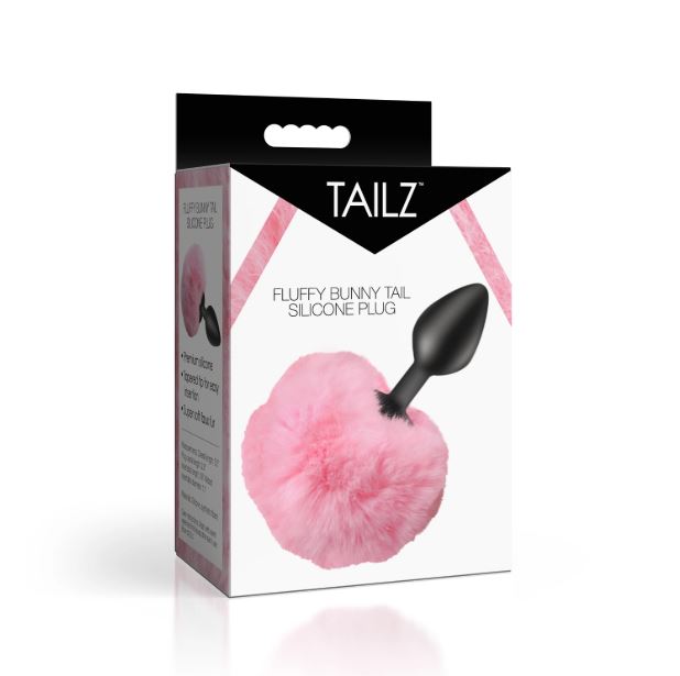 TAILZ FLUFFY BUNNY TAIL SILICONE PLUG PINK - XRAH843PINK