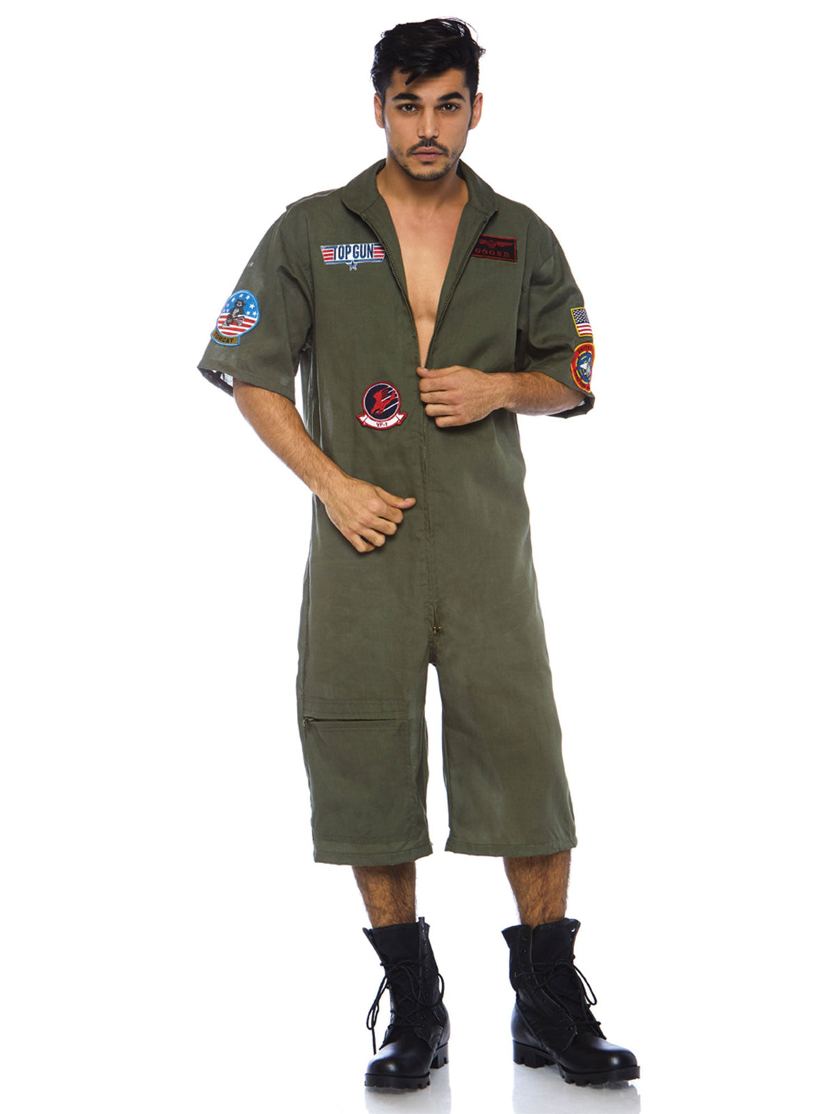 Men's Top Gun Costume Short Flight Suit - TG86774   14301