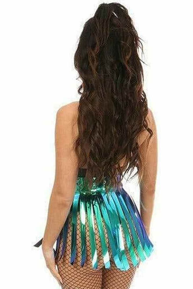 Teal/Blue Holo Fringe Skirt