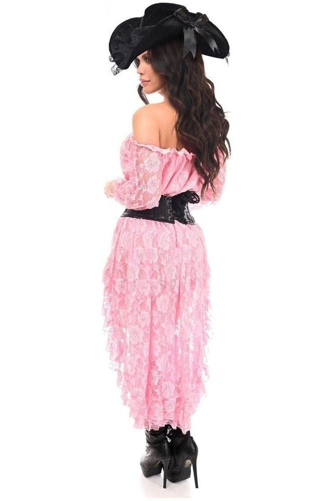 Top Drawer 4 PC Lt Pink Premium Pirate Corset Costume