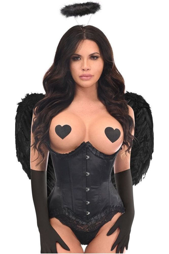 Top Drawer 4 PC Pin-Up Dark Angel Corset Costume