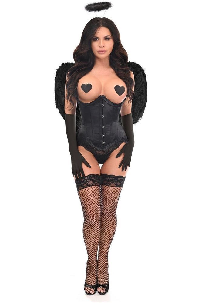 Top Drawer 4 PC Pin-Up Dark Angel Corset Costume