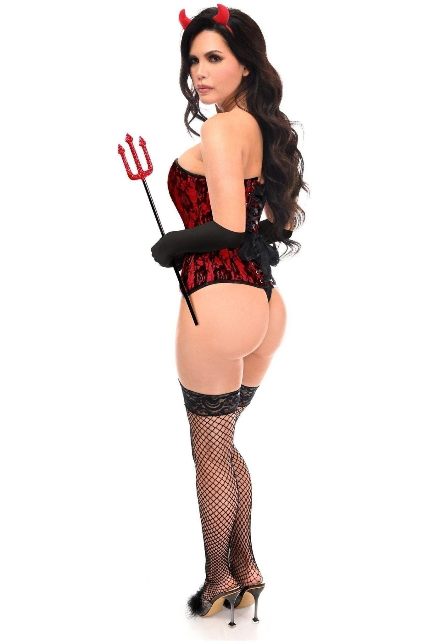 Top Drawer 4 PC Premium Devil Corset Costume