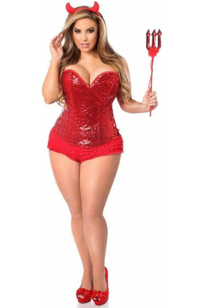 Top Drawer 4 PC Sequin Devil Corset Costume