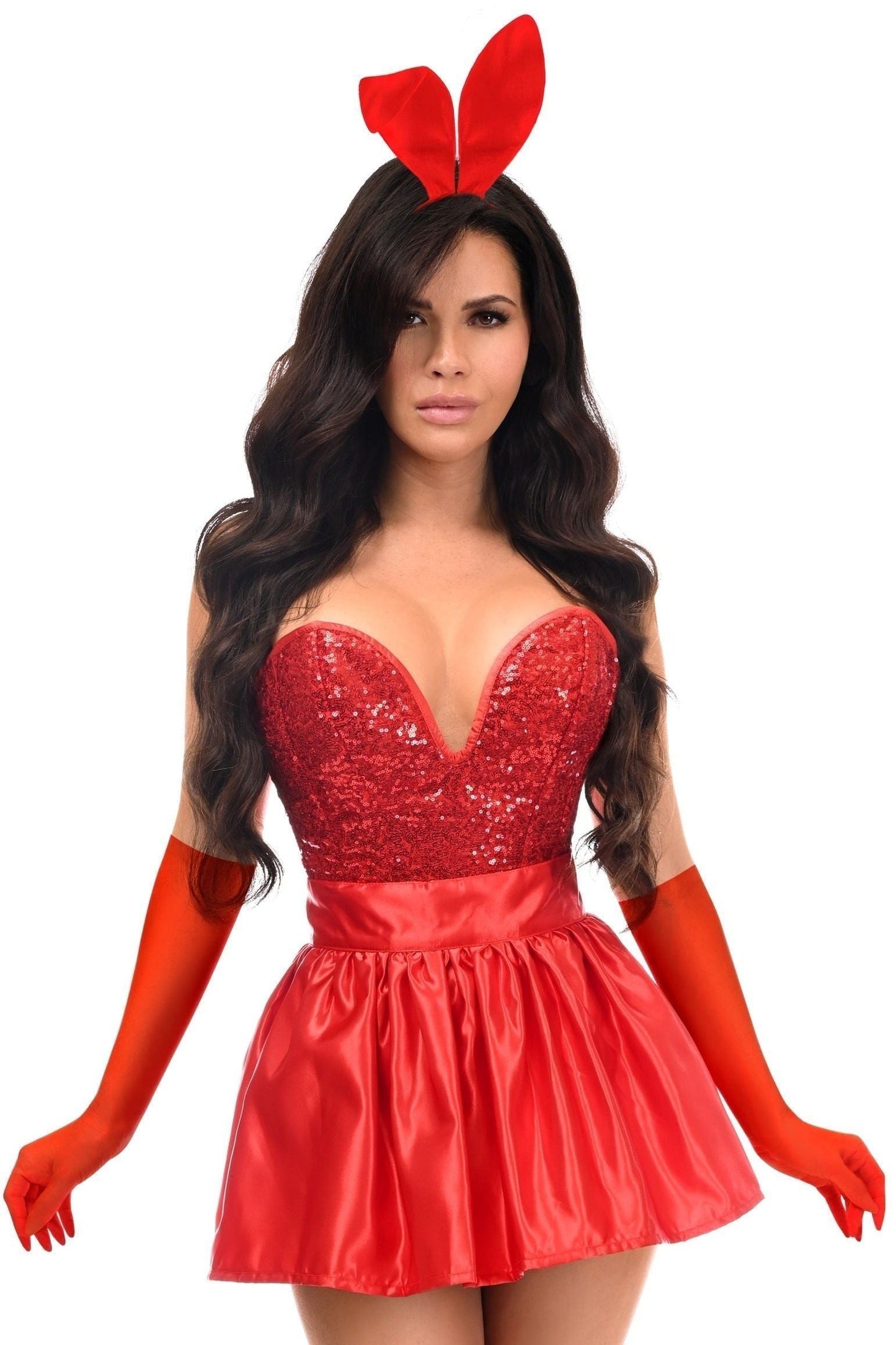 Top Drawer 5 PC Premium Red Bunny Corset Costume